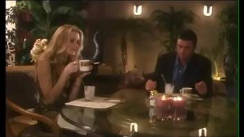 Romantic dinner prepared by charming Jessica Drake for handsome fellow  obtained smooth transitioning to hot intercourse